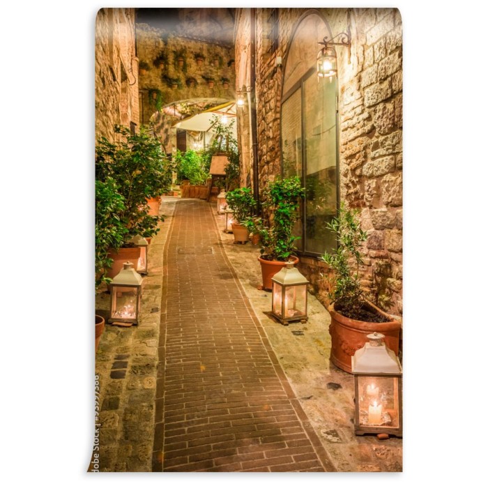 fototapeta piekna dekorujaca ulica w miasteczku w wlochy um