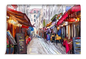 fototapeta ulica w paris ilustracja
