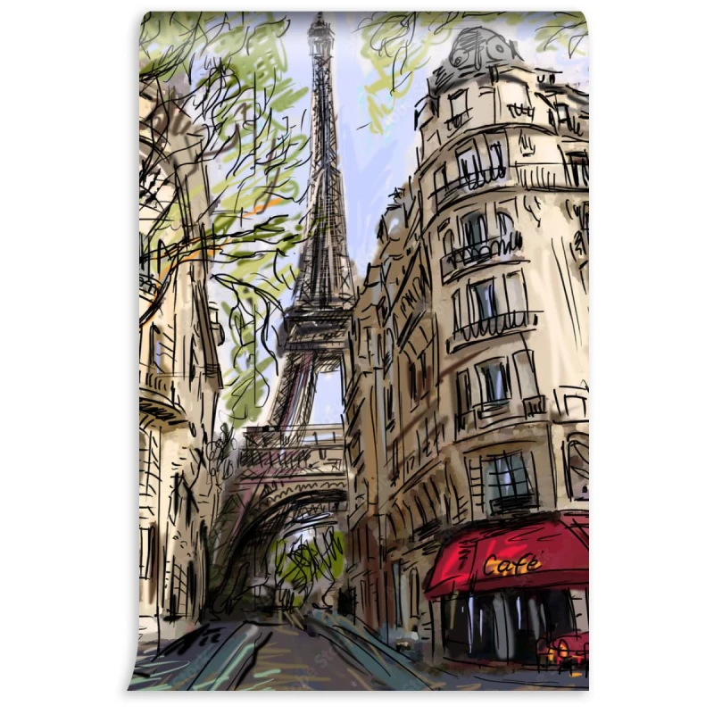 fototapeta ulica w paris ilustracja