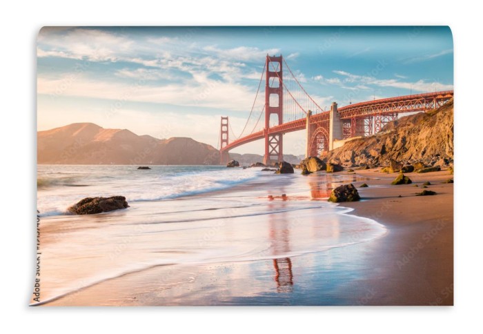fototapeta golden gate bridge przy zmierzchem san fransisco