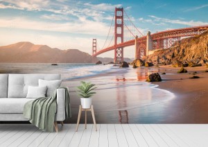 fototapeta golden gate bridge przy zmierzchem san fransisco