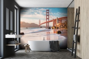 fototapeta golden gate bridge przy zmierzchem san fransisco