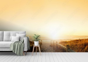 fototapeta zachod slonca hdr nad oceanem