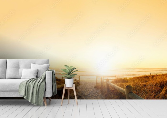 fototapeta zachod slonca hdr nad oceanem