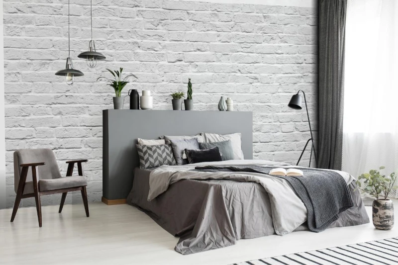 fototapeta bialy mur z cegly