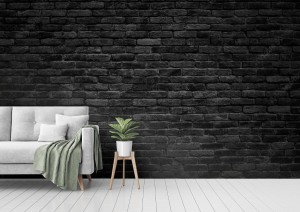 fototapeta czarny mur z cegly ciemne tlo dla projektu