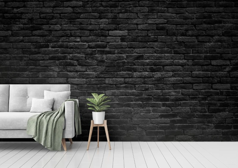 fototapeta czarny mur z cegly ciemne tlo dla projektu