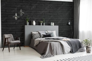 fototapeta stara ciemna czarna sciana z cegiel tekstura z r