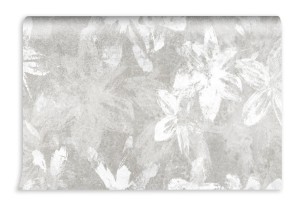 fototapeta beton biale kwiaty