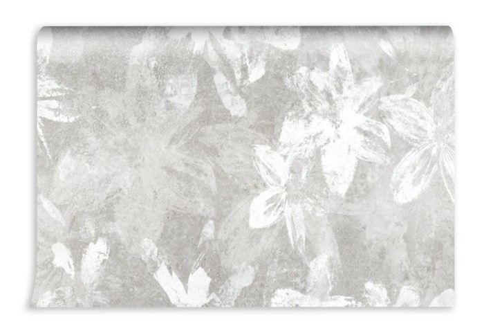 fototapeta beton biale kwiaty