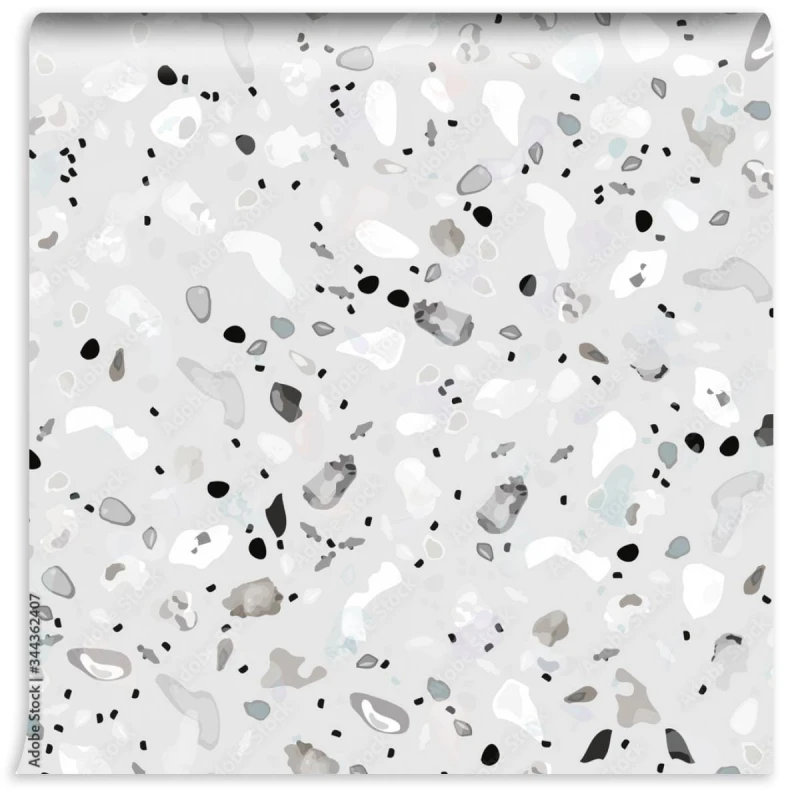 fototapeta terrazzo plytka szara