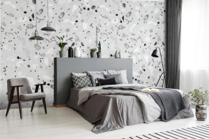 fototapeta terrazzo plytka szara