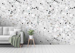 fototapeta terrazzo plytka szara