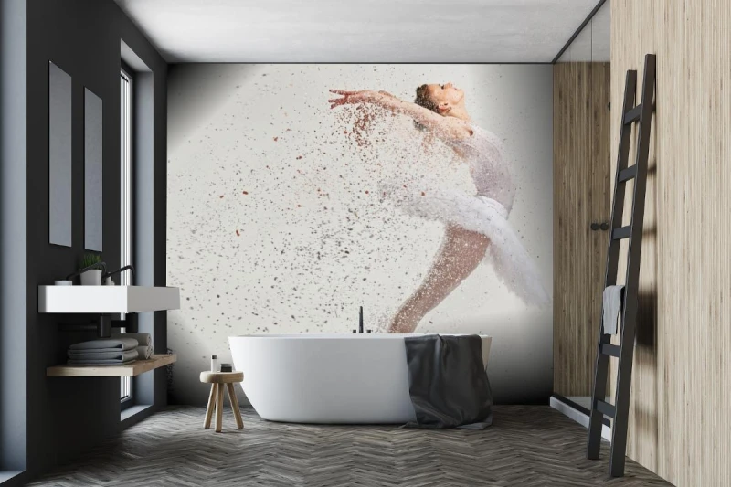 fototapeta mlody tancerz baleriny w tutu wykonywania na