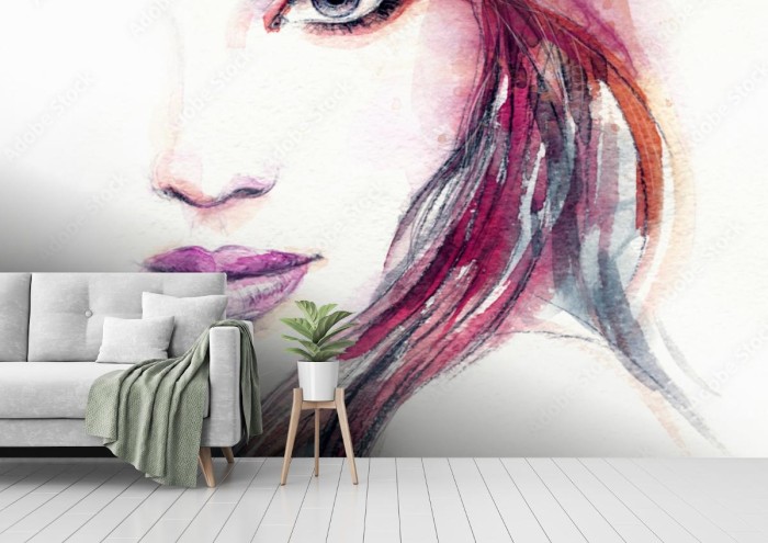 fototapeta portret kobiety ilustracja moda malarstwo