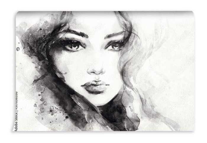fototapeta sliczna kobieta ilustracja mody malarstwo