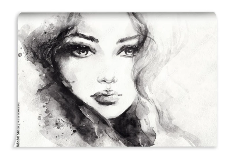 fototapeta sliczna kobieta ilustracja mody malarstwo