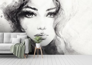 fototapeta sliczna kobieta ilustracja mody malarstwo