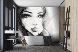fototapeta sliczna kobieta ilustracja mody malarstwo