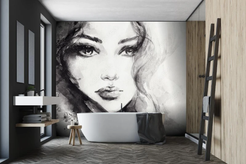 fototapeta sliczna kobieta ilustracja mody malarstwo