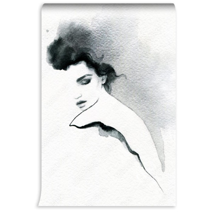 fototapeta sliczna kobieta ilustracja mody melancholia