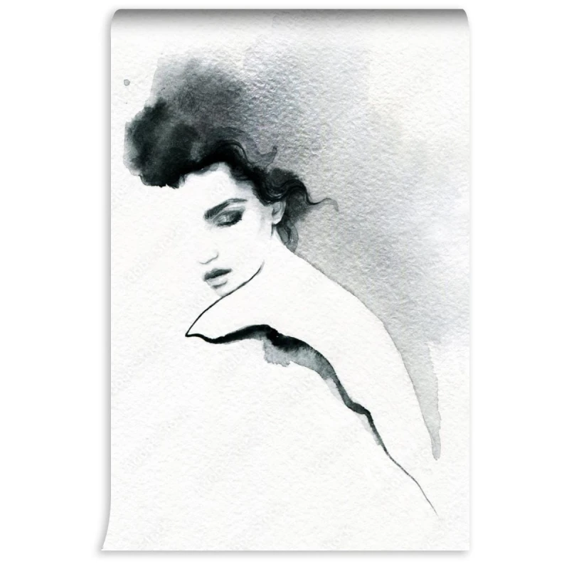 fototapeta sliczna kobieta ilustracja mody melancholia
