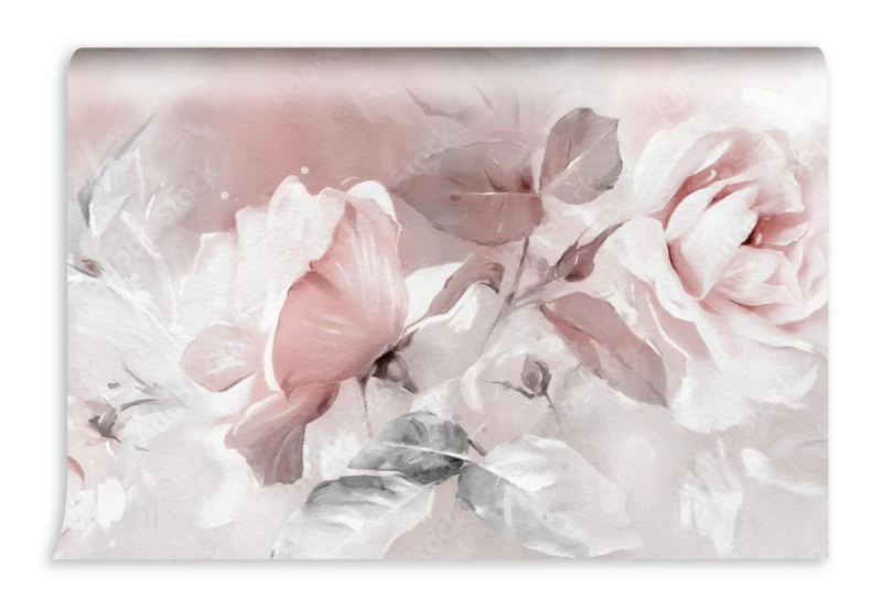 fototapeta malowane jasne roze bialo rozowa