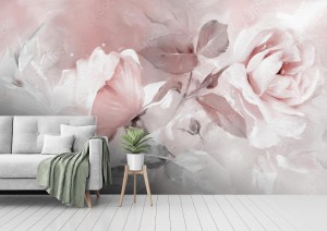 fototapeta malowane jasne roze bialo rozowa