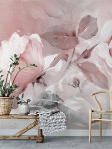 fototapeta malowane jasne roze bialo rozowa