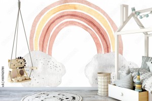 fototapeta akwarela recznie malowane slodkie teczy ilustracja
