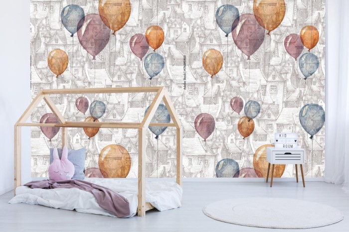 fototapeta bezszwowy wzor z akwareli ilustracja balony i s